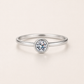 Bezel Moissanite Solitaire Ring