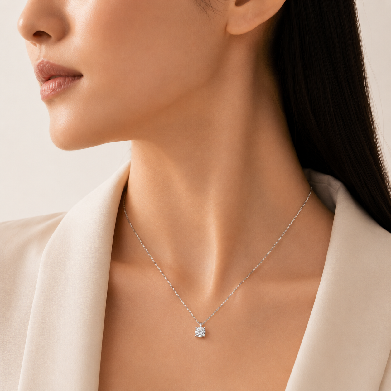 Moissanite Solitaire Necklace