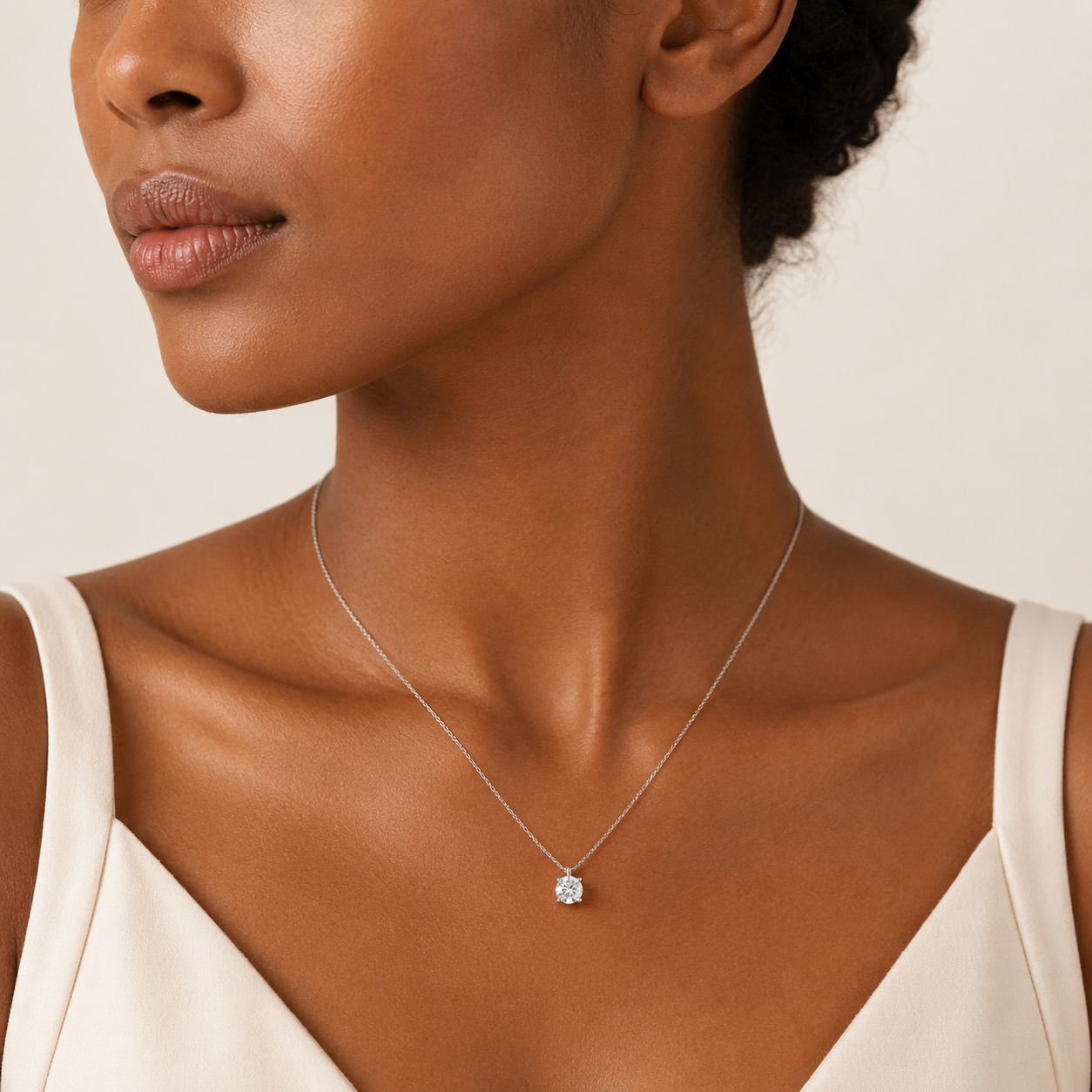 Moissanite Solitaire Necklace