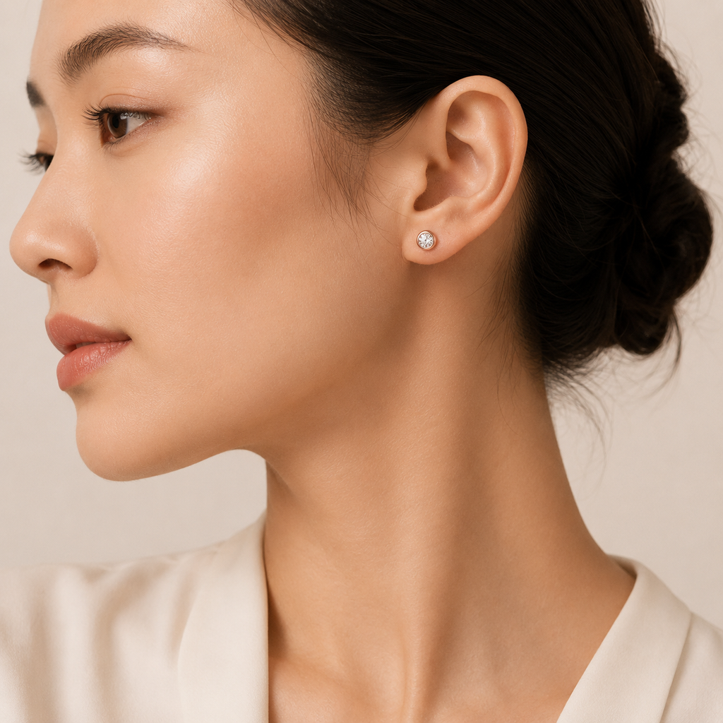 Mini Moissanite Stud Earrings