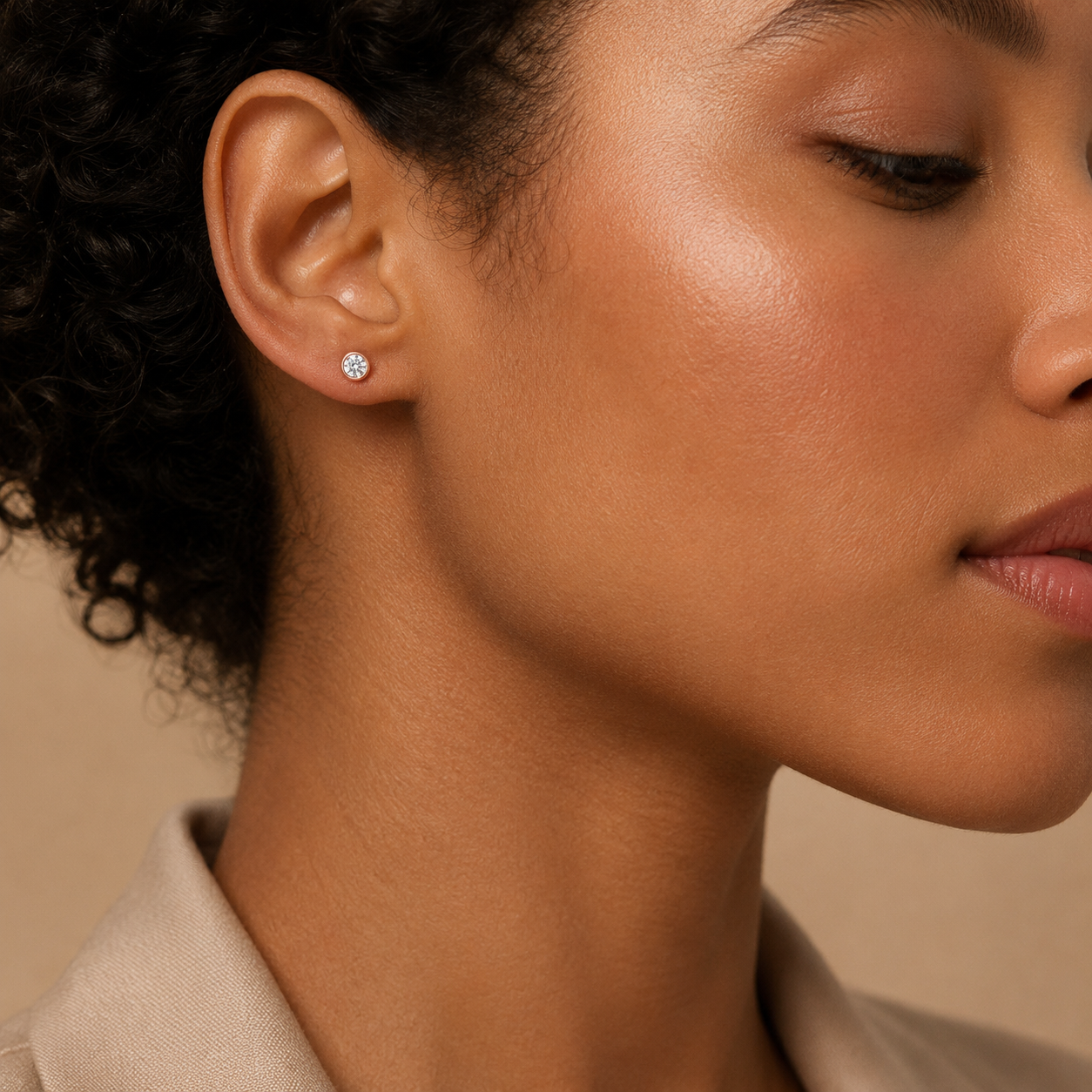 Mini Moissanite Stud Earrings